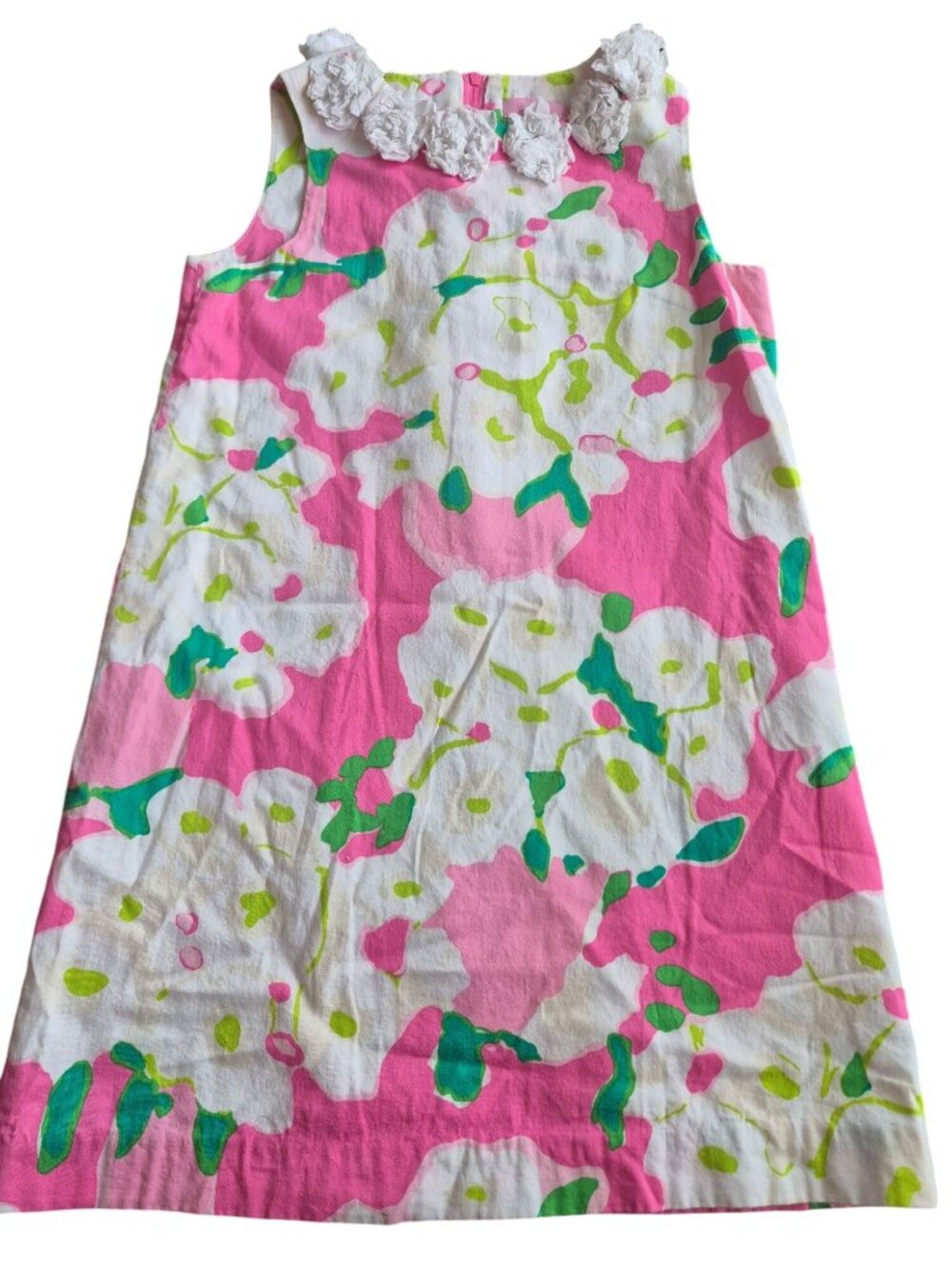 Lilly Pulitzer Girls Pink Floral Sleeveless Dress Size 12